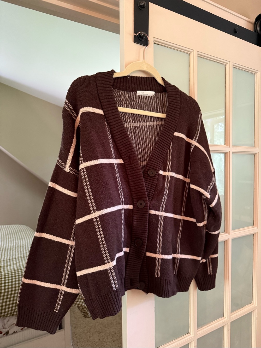 Oak and Fort Brown Plaid Women Oversized Cardigan